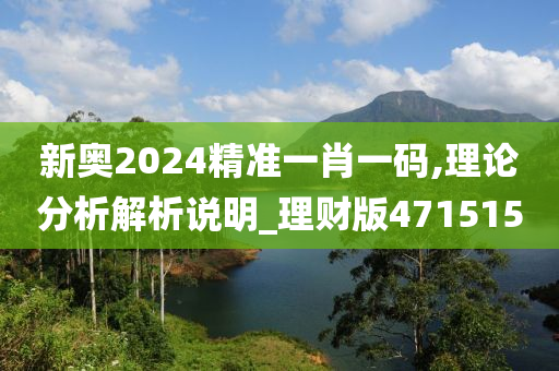 新奥2024精准一肖一码,理论分析解析说明_理财版471515