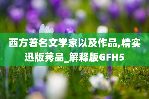 西方著名文学家以及作品,精实迅版莠品_解释版GFH5