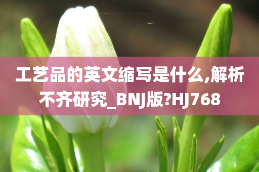 工艺品的英文缩写是什么,解析不齐研究_BNJ版?HJ768