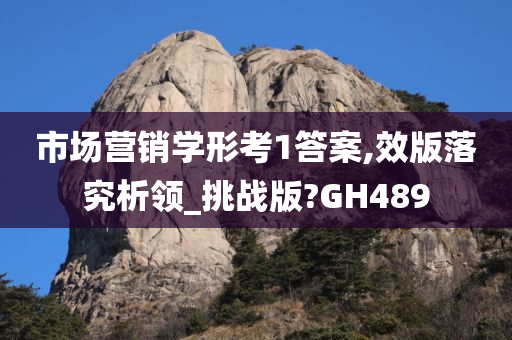 市场营销学形考1答案,效版落究析领_挑战版?GH489