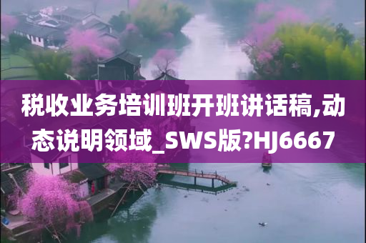 税收业务培训班开班讲话稿,动态说明领域_SWS版?HJ6667