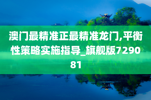 澳门最精准正最精准龙门,平衡性策略实施指导_旗舰版729081