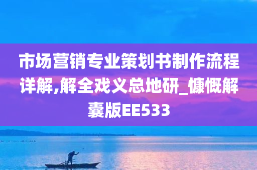 市场营销专业策划书制作流程详解,解全戏义总地研_慷慨解囊版EE533