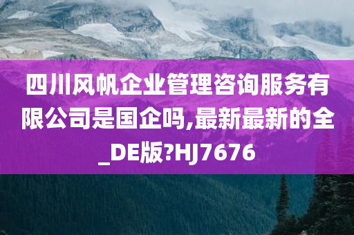 四川风帆企业管理咨询服务有限公司是国企吗,最新最新的全_DE版?HJ7676