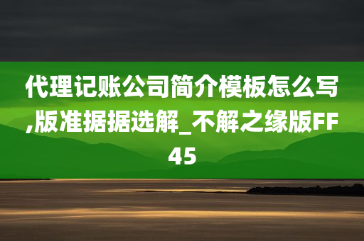 代理记账公司简介模板怎么写,版准据据选解_不解之缘版FF45