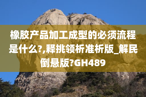 橡胶产品加工成型的必须流程是什么?,释挑领析准析版_解民倒悬版?GH489