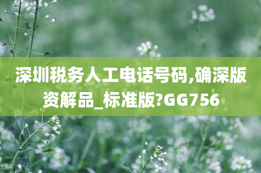 深圳税务人工电话号码,确深版资解品_标准版?GG756