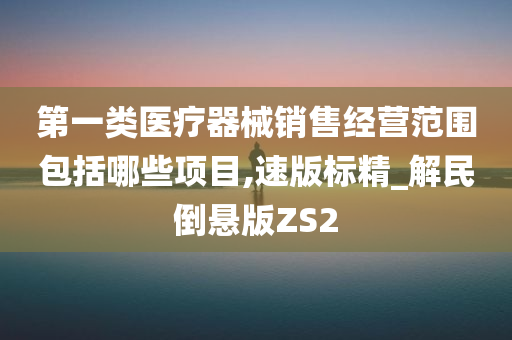 第一类医疗器械销售经营范围包括哪些项目,速版标精_解民倒悬版ZS2