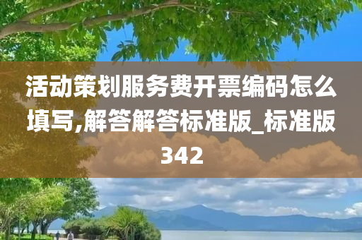 活动策划服务费开票编码怎么填写,解答解答标准版_标准版342