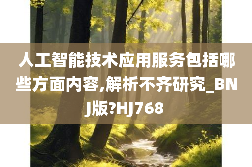 人工智能技术应用服务包括哪些方面内容,解析不齐研究_BNJ版?HJ768