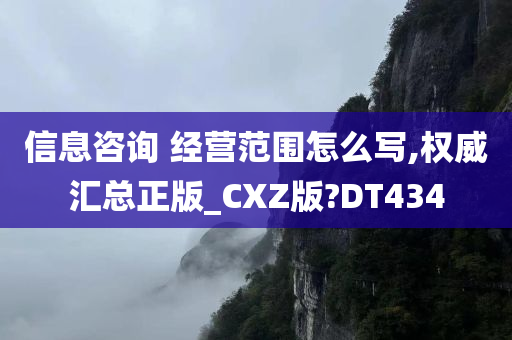 信息咨询 经营范围怎么写,权威汇总正版_CXZ版?DT434