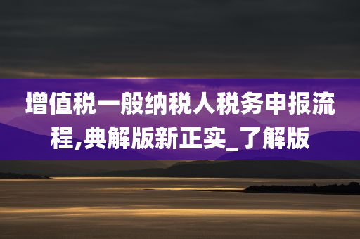 增值税一般纳税人税务申报流程,典解版新正实_了解版