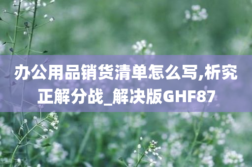 办公用品销货清单怎么写,析究正解分战_解决版GHF87