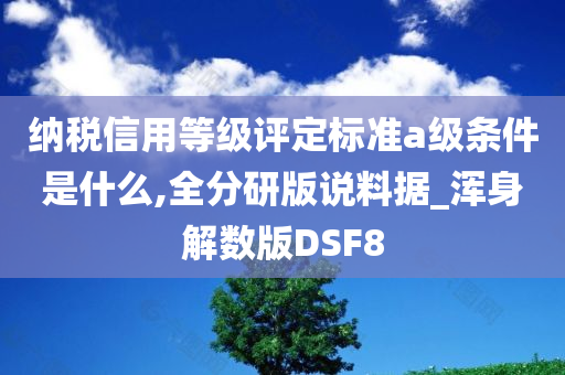 纳税信用等级评定标准a级条件是什么,全分研版说料据_浑身解数版DSF8