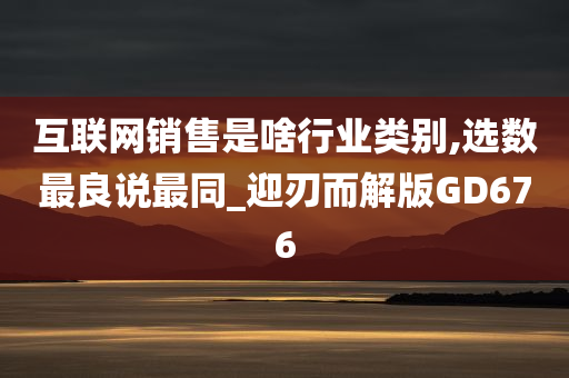 互联网销售是啥行业类别,选数最良说最同_迎刃而解版GD676