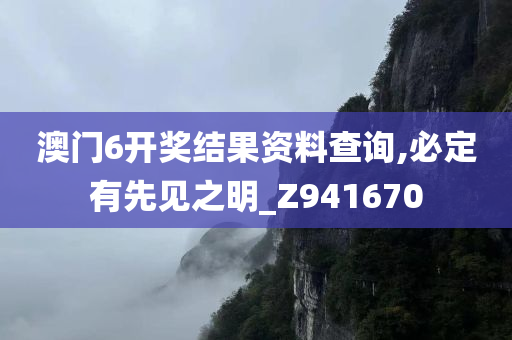 澳门6开奖结果资料查询,必定有先见之明_Z941670