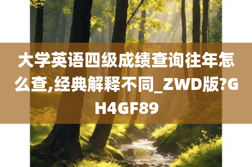 大学英语四级成绩查询往年怎么查,经典解释不同_ZWD版?GH4GF89