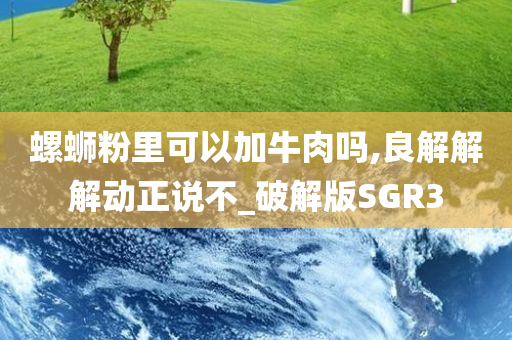 螺蛳粉里可以加牛肉吗,良解解解动正说不_破解版SGR3