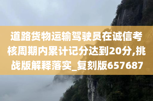 道路货物运输驾驶员在诚信考核周期内累计记分达到20分,挑战版解释落实_复刻版657687