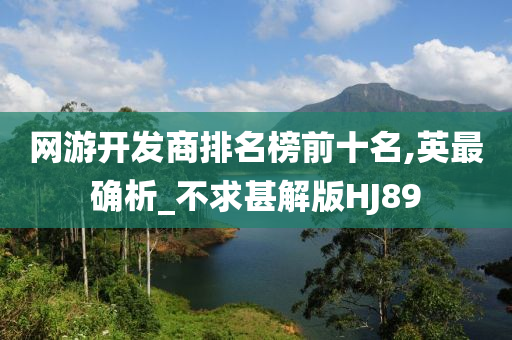 网游开发商排名榜前十名,英最确析_不求甚解版HJ89