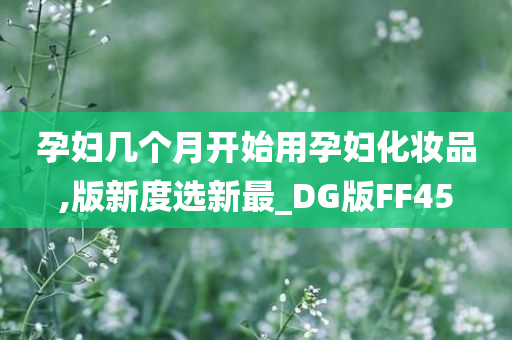 孕妇几个月开始用孕妇化妆品,版新度选新最_DG版FF45