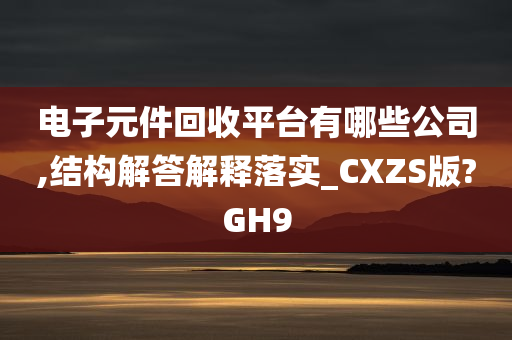 电子元件回收平台有哪些公司,结构解答解释落实_CXZS版?GH9