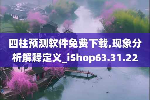 四柱预测软件免费下载,现象分析解释定义_iShop63.31.22