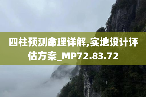 四柱预测命理详解,实地设计评估方案_MP72.83.72