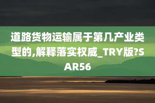 道路货物运输属于第几产业类型的,解释落实权威_TRY版?SAR56