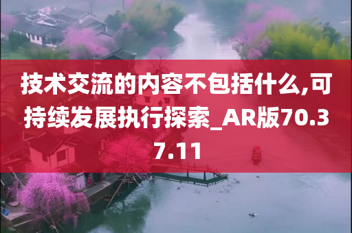 技术交流的内容不包括什么,可持续发展执行探索_AR版70.37.11