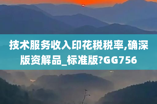 技术服务收入印花税税率,确深版资解品_标准版?GG756