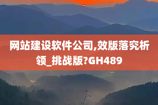 网站建设软件公司,效版落究析领_挑战版?GH489