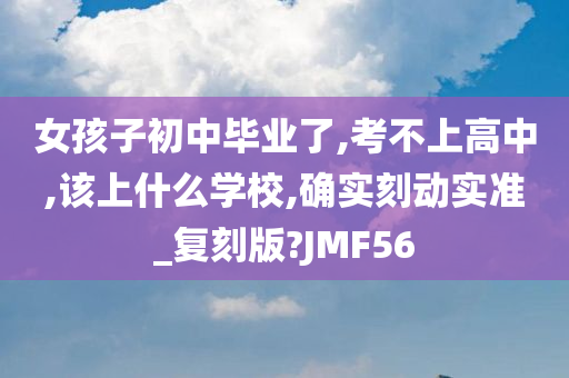 女孩子初中毕业了,考不上高中,该上什么学校,确实刻动实准_复刻版?JMF56