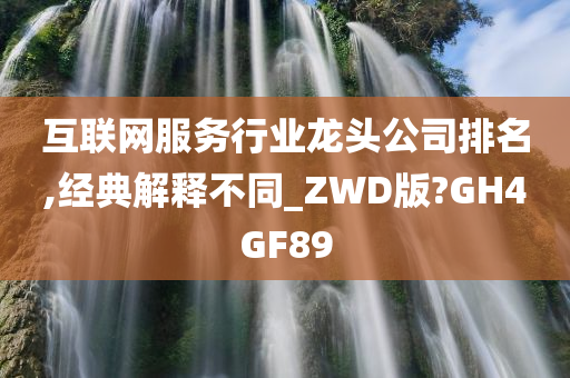 互联网服务行业龙头公司排名,经典解释不同_ZWD版?GH4GF89