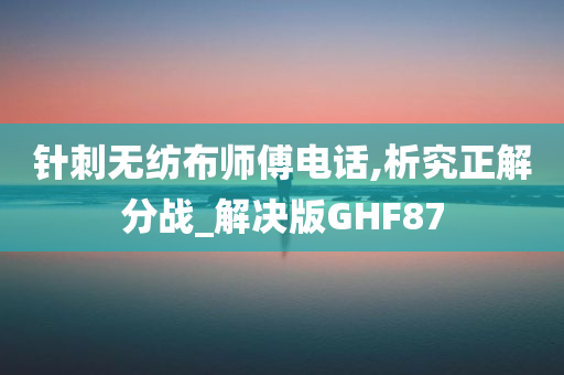 针刺无纺布师傅电话,析究正解分战_解决版GHF87