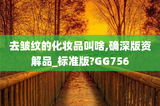 去皱纹的化妆品叫啥,确深版资解品_标准版?GG756