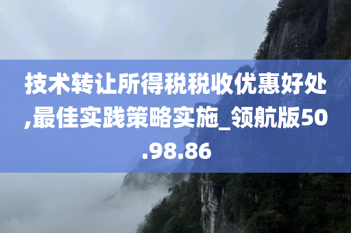 技术转让所得税税收优惠好处,最佳实践策略实施_领航版50.98.86