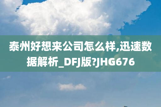 泰州好想来公司怎么样,迅速数据解析_DFJ版?JHG676