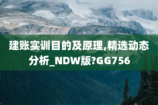 建账实训目的及原理,精选动态分析_NDW版?GG756