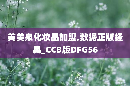 芙美泉化妆品加盟,数据正版经典_CCB版DFG56