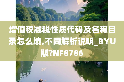 增值税减税性质代码及名称目录怎么填,不同解析说明_BYU版?NF8786