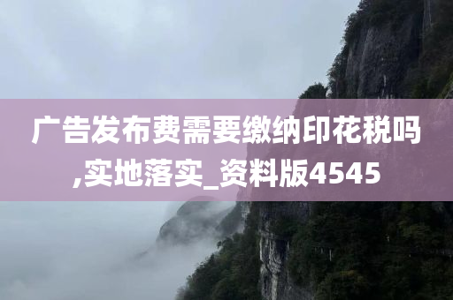 广告发布费需要缴纳印花税吗,实地落实_资料版4545