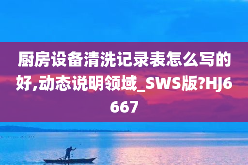 厨房设备清洗记录表怎么写的好,动态说明领域_SWS版?HJ6667