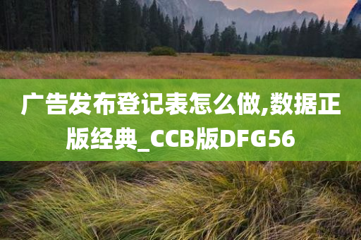 广告发布登记表怎么做,数据正版经典_CCB版DFG56