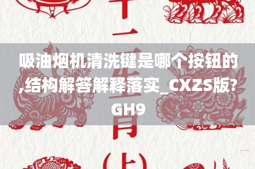 吸油烟机清洗键是哪个按钮的,结构解答解释落实_CXZS版?GH9