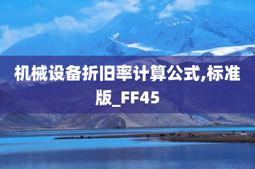 机械设备折旧率计算公式,标准版_FF45