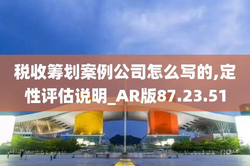 税收筹划案例公司怎么写的,定性评估说明_AR版87.23.51