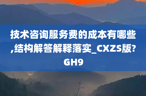 技术咨询服务费的成本有哪些,结构解答解释落实_CXZS版?GH9