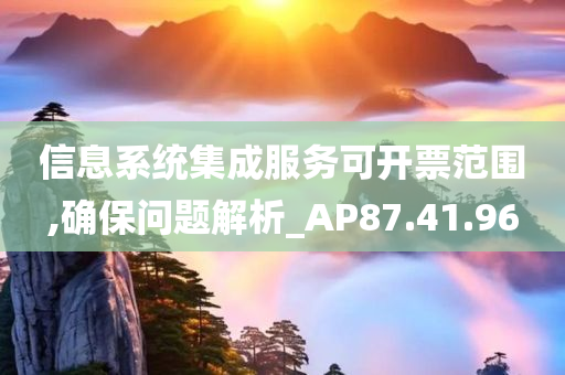 信息系统集成服务可开票范围,确保问题解析_AP87.41.96