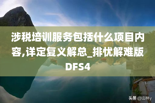 涉税培训服务包括什么项目内容,详定复义解总_排忧解难版DFS4